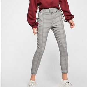 Free People Rock On Plaid Skinny Pants